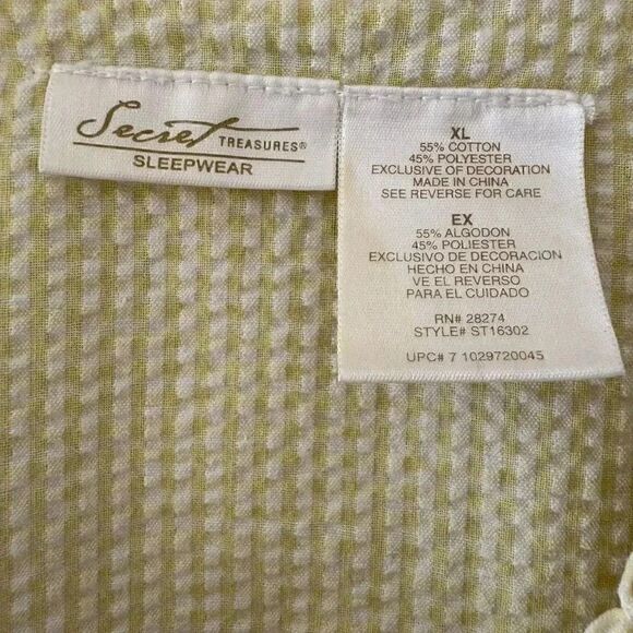 Secret Treasures Sleepwear Vintage Button Down Short Sleeves Oversized XL #1917 - Picture 6 of 12